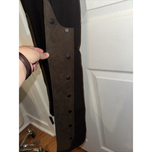 Equestrian Brand Women’s Pull On Ribbed Riding Suede Accent Pants Size M USA - Picture 5 of 9